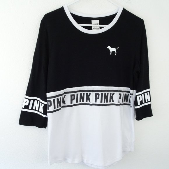 Tops - Pink Victoria's Secret Black/White Top Size Medium